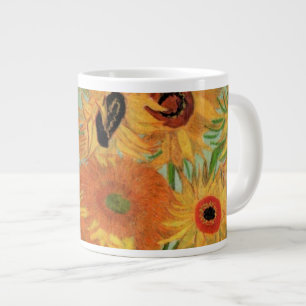 Taza De Café Grande Base con doce girasoles de Vincent van Gogh