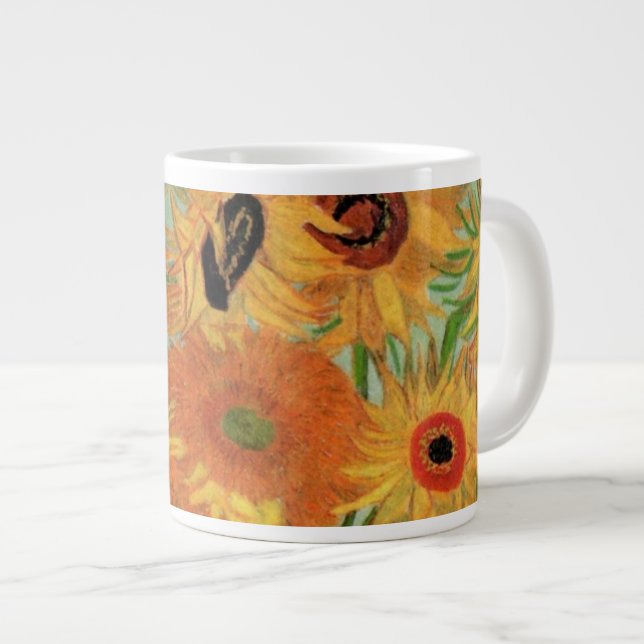 Taza De Café Grande Base con doce girasoles de Vincent van Gogh (Derecha)