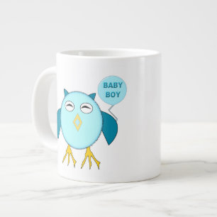 Taza De Café Grande Bebé azul lindo Búho Mug