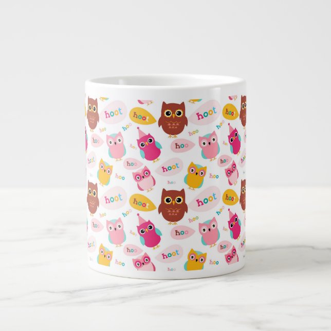 Taza De Café Grande Bechuzas Cute Valentine (Frente)