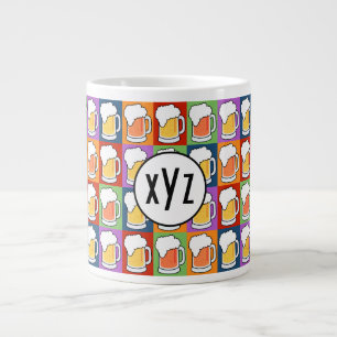 Taza De Café Grande BEER Pop Art personalizado en muecas monográficas