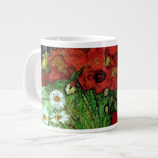 Taza De Café Grande Bella Artes Red Poppies & Daisies Van Gogh (Izquierda)