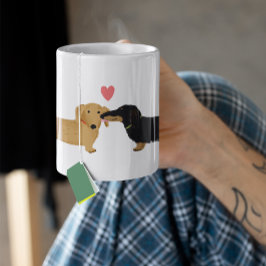Taza De Café Grande Beso de Dachshund con amor a los perros Wiener con