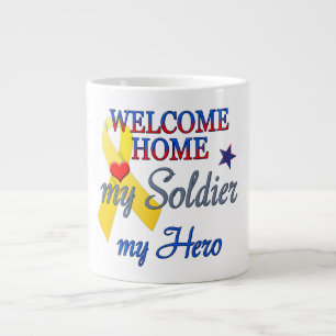 Taza De Café Grande Bienvenido a casa mi soldado mi héroe