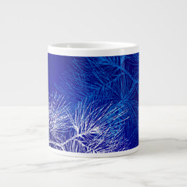 Taza De Café Grande Blue White Winter Holiday Pine