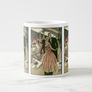 Taza De Café Grande Boda Vintage Art Deco, Primer Baile de Recién Casa
