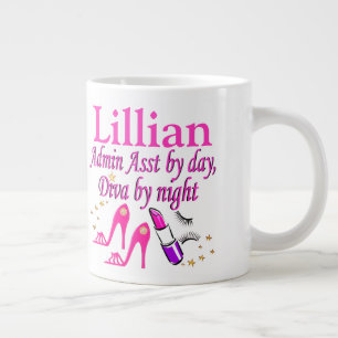 TAZA DE CAFÉ GRANDE BOMBA PERSONALIZADA DE LA REINA DE LA MODA DE LA A