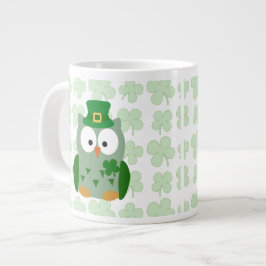 Taza De Café Grande Búho del día de St Patrick