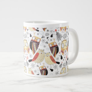 Taza De Café Grande Búho divertido de la textura