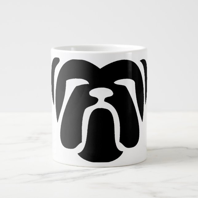 Taza De Café Grande bulldog tribal (Frente)
