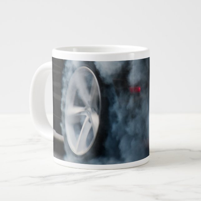 Taza De Café Grande Burnout de coche negro (Izquierda)