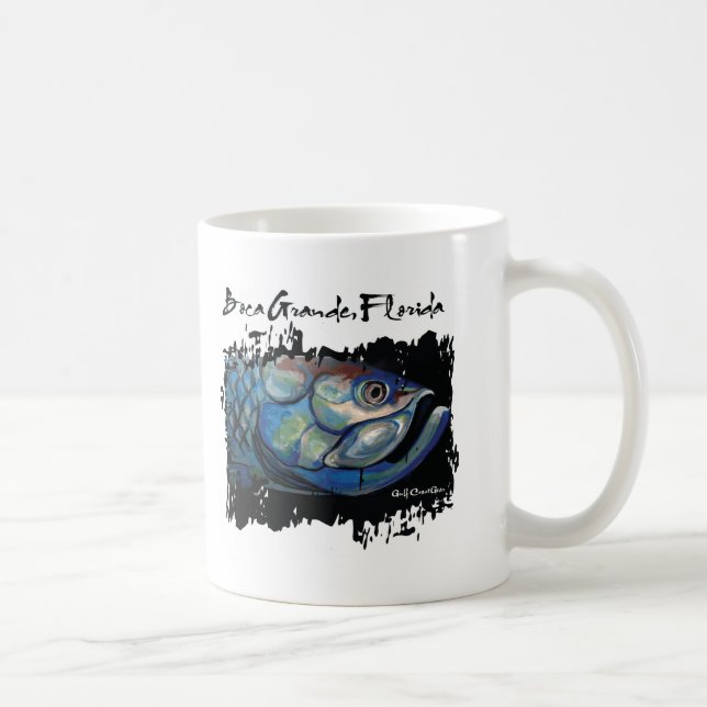 Taza De Café Grande cabeza azul del tarpón de GCG Boca (Derecha)