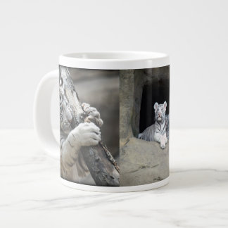 TAZA DE CAFÉ GRANDE CACHORROS DE TIGRE BLANCOS