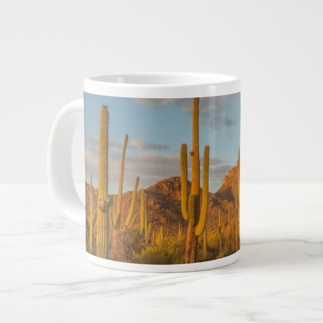 Taza De Café Grande Cactus de Saguaro al atardecer, Arizona (Izquierda)