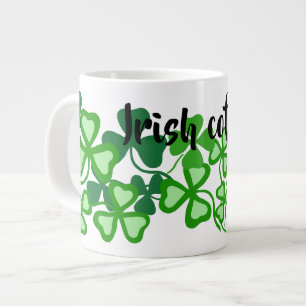 Taza De Café Grande café irlandés trébol, trébol verde, taza Irlanda 2