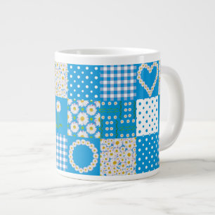 Taza De Café Grande Café Jumbo Mug: Daisychains, imitación de los patc