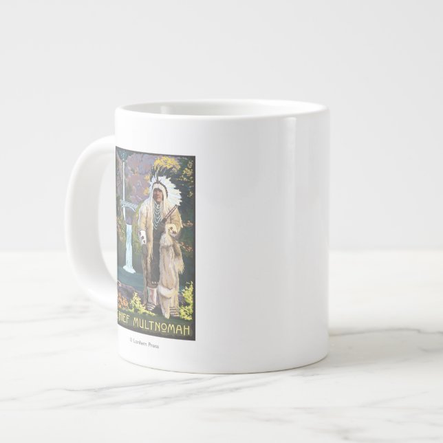 Taza De Café Grande Caídas de Multnomah, OregonChief Multnomah (Izquierda)