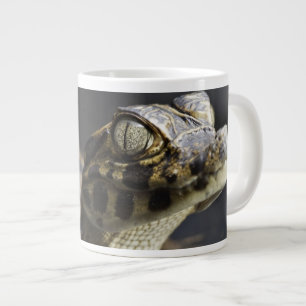 Taza De Café Grande Caimán joven en agua con la reflexión