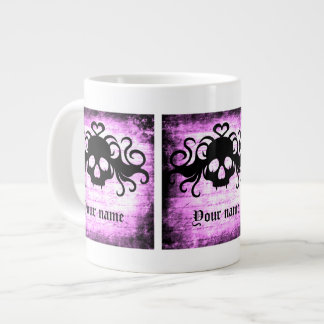 Taza De Café Grande Calavera gótica y romántica