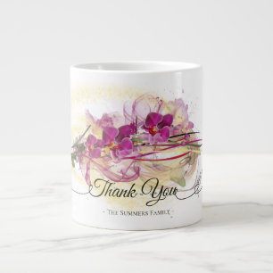 Taza De Café Grande Caligrafía púrpura del arte abstracto de las