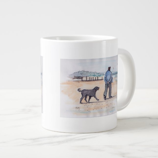 Taza De Café Grande caminando el perro - 07 (Derecha)