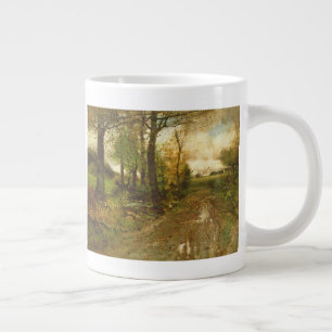 Taza De Café Grande Camino a través de las maderas