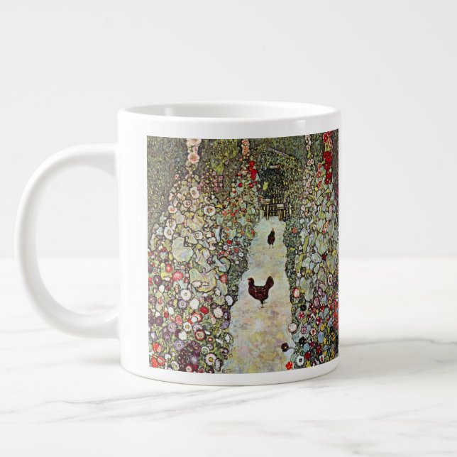Taza De Café Grande Camino del jardín con gallinas, Gustav Klimt, Art  (Izquierda)