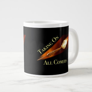 Taza De Café Grande Campeón de los dardos arremetiendo contra todos lo
