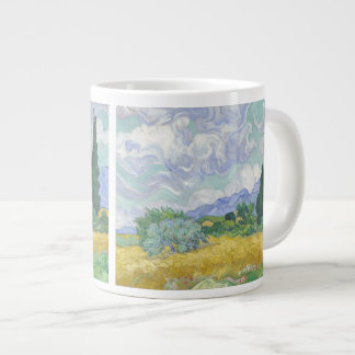 Taza De Café Grande Campo de trigo con cipreses Bella Artes Van Gogh