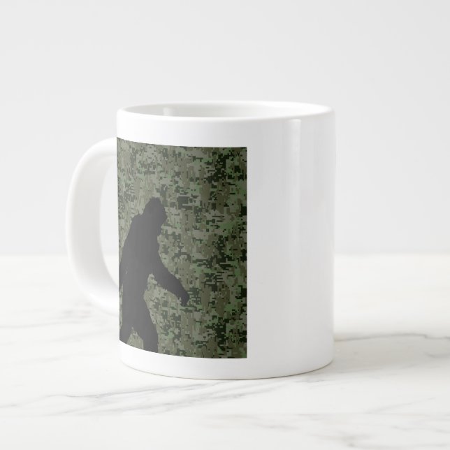 Taza De Café Grande Camuflaje digital Black Gone Squatchin Woodland (Izquierda)