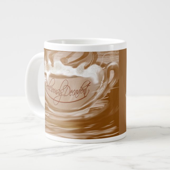 Taza De Café Grande Cappuccino deliciosamente Decadente (Izquierda)