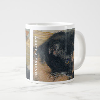 Taza De Café Grande Cara del gatito del calicó