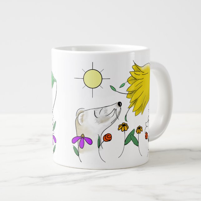 Taza De Café Grande Cara divertida del hurón (Derecha)