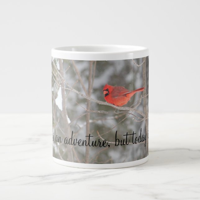 Taza De Café Grande Cardenal rojo brillante (Frente)