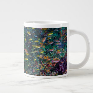 Taza De Café Grande Cardúmenes nadan en el arrecife