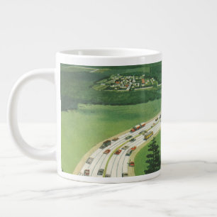 Taza De Café Grande Carreteras escénicas americanas antiguas, viaje po