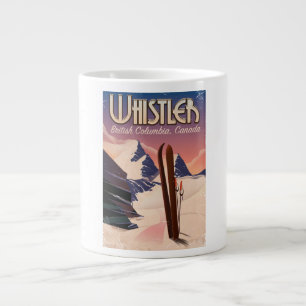 Taza De Café Grande Cartel de esquí de Whistler, Vancouver, Columbia B