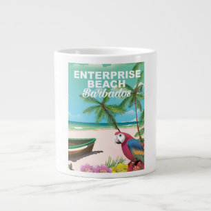 Taza De Café Grande Cartel de vacaciones de Enterprise Beach Barbados