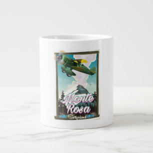 Taza De Café Grande cartel de viaje a Monta Rosa Suiza