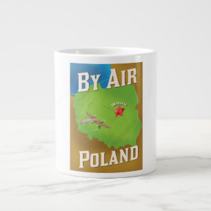 Taza De Café Grande Cartel de viaje a Polonia por aire