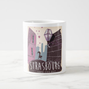 Taza De Café Grande Cartel de viaje de la ciudad de Estrasburgo Franci