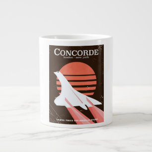 Taza De Café Grande cartel de viaje de vuelo vintage del Concorde