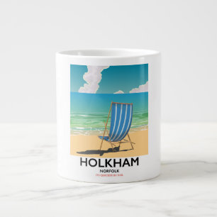 Taza De Café Grande Cartel de viaje en la playa de Holkham Norfolk