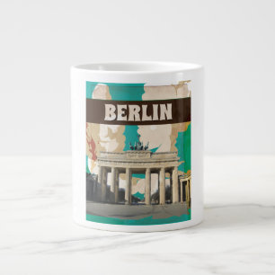 Taza De Café Grande Cartel de viaje vintage de Berlín