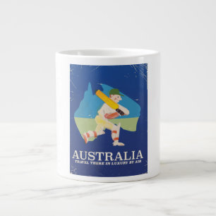 Taza De Café Grande Cartel de viaje vintage de críquet de Australia