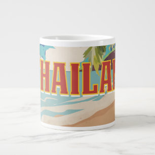 Taza De Café Grande Cartel de viaje vintage de Tailandia