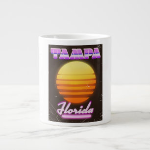 Taza De Café Grande Cartel de viaje vintage de Tampa Florida años 80