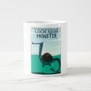 Taza De Café Grande Cartel divertido del Monstruo del Lago Ness
