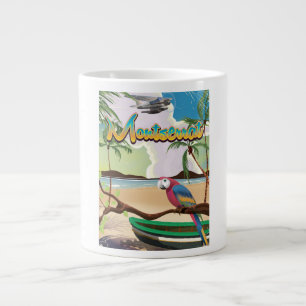 Taza De Café Grande cartel retro de viaje a la isla de Montserrat