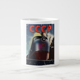 Taza De Café Grande Cartel vintage de locomotora soviética CCCP